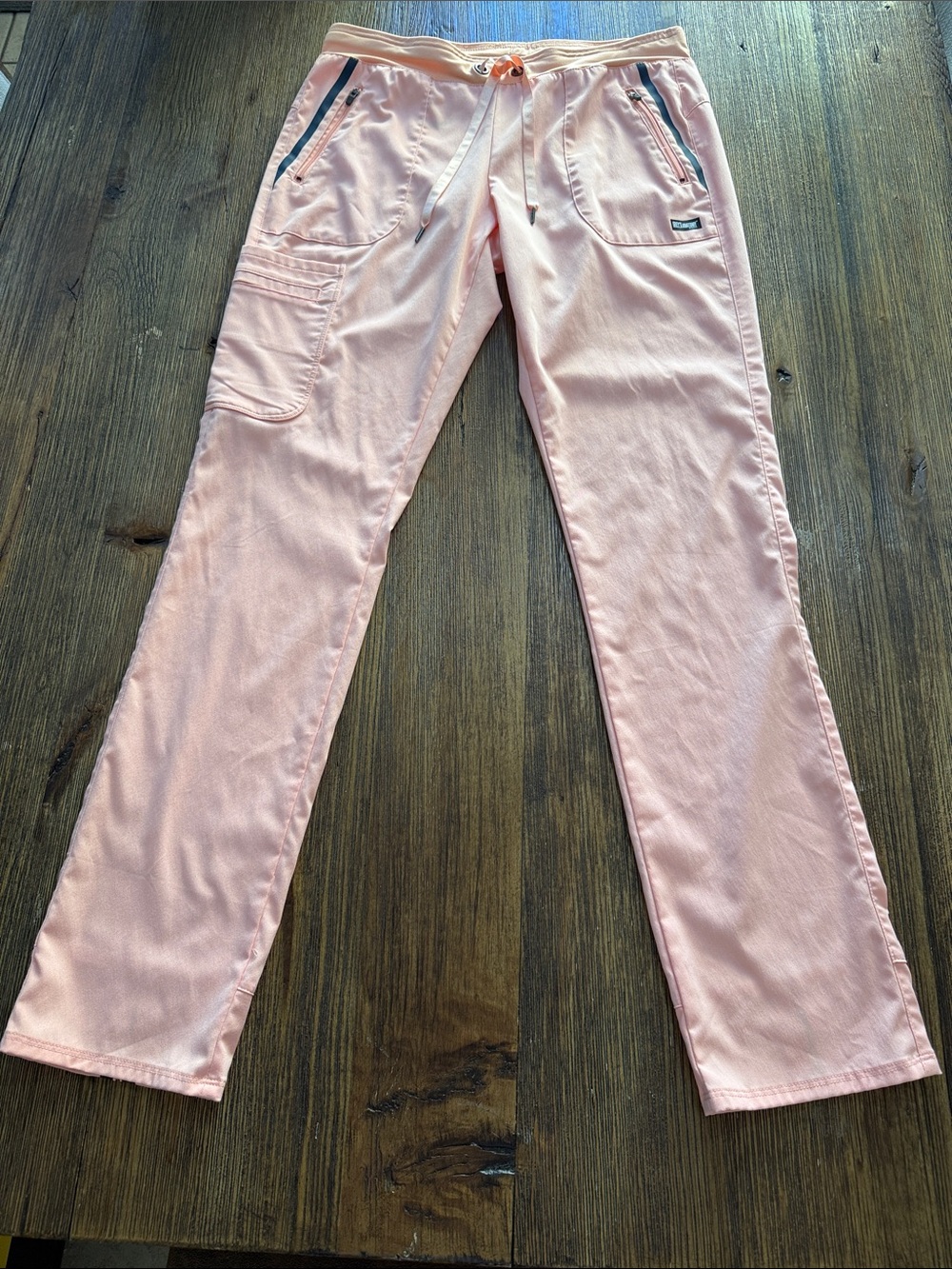 Grey's Anatomy Peach Straight-Leg Medical Scrub Pants with Utility Pockets